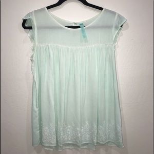Tiffany blue sleeveless shirt